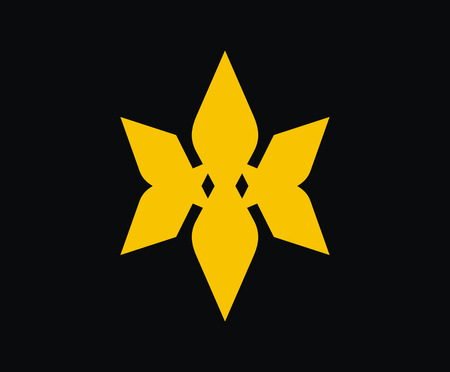 spark star with gold color silhouette logo design illustration conceptのイラスト素材