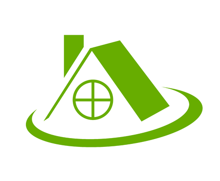 green wood classic roof exterior resident structure construction of home house architecture building shape flat design idea illustration conceptのイラスト素材