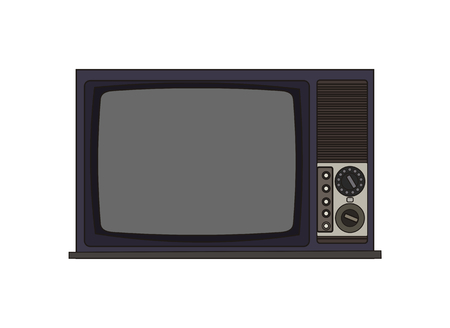 retro vintage color style television vector illustration emblem cartoonのイラスト素材