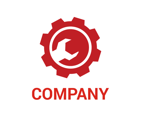 red gear engineering machine equipment automotive logo design icon illustration ideaのイラスト素材