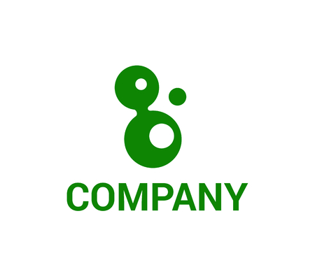 green letter eight fluid bubble chemical icon idea logo design conceptのイラスト素材