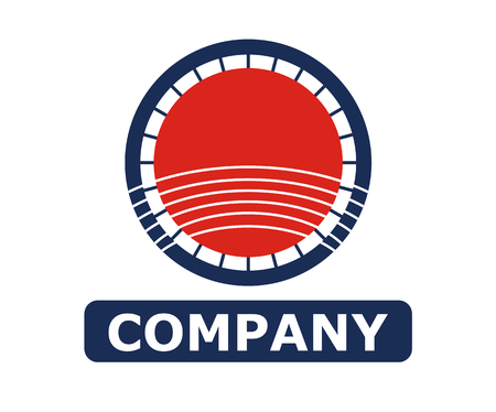 purple and red color circle world stamp logo design illustration template. vintage stamp style. shape like globe world map with orbital road.のイラスト素材