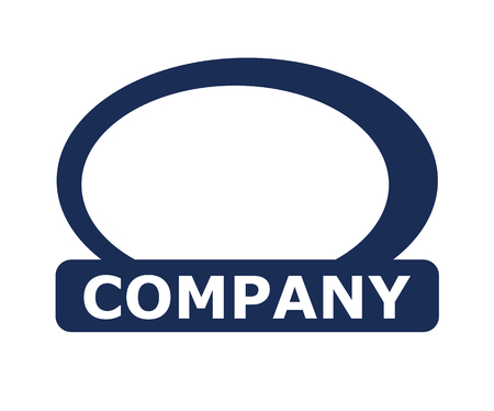 navy blue color orbital icon isolated on background. Trendy Simple rainbow vector symbol. Oval Logo illustration. idea concept.のイラスト素材