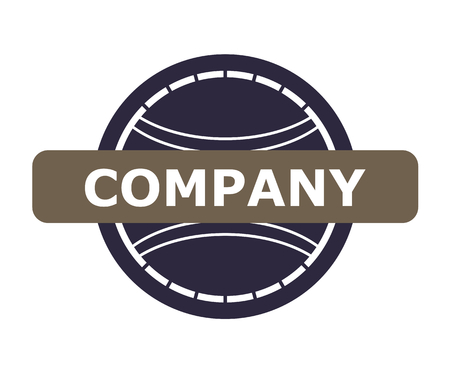 purple color circle world stamp logo design illustration template. vintage stamp style. shape like globe world map with orbital road.のイラスト素材