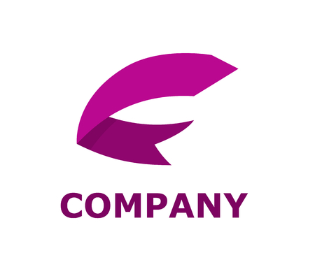 purple color ribbon like paper shape type c letter alphabet logo design idea illustration conceptのイラスト素材