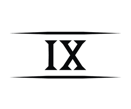 roman numerical number 9 type nine in alphabet letter logo mark iconic design illustration for calender number or any countのイラスト素材