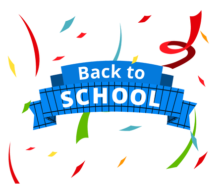 vector illustration idea concept template. type text letter back to school with colorful color design element for leaflets, cards, envelopes, covers, flyers salesのイラスト素材