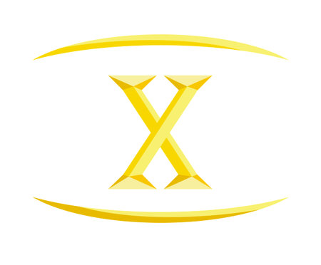 roman numerical number 10 type ten in alphabet letter logo mark iconic design illustration for calender number or any count in badge military metal emblem with gold colorのイラスト素材