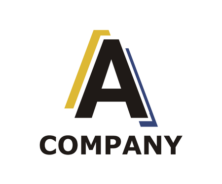 gold and purple color logo symbol double line like neon light type letter a initial business logo design idea illustration shape for modern premium corporateのイラスト素材