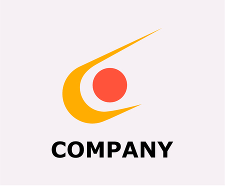 shoot star or meteor orange color for media logo design idea illustration conceptのイラスト素材