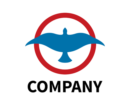 bird icon logo design illustration template oh flying travel over sky with open wing with circle backgroundのイラスト素材