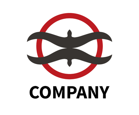 bird icon logo design illustration template oh flying travel over sky with open wing with circle backgroundのイラスト素材