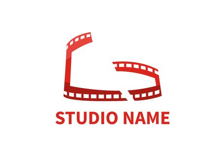 icon logo design for cinema or movie event or company base in digital technology for recordingのイラスト素材