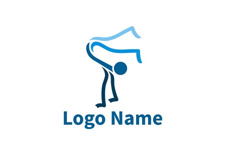 Silhouette of active people dancing. Logo for dance classes, healthy generic activity. Simple icon for websites, info graphics,のイラスト素材