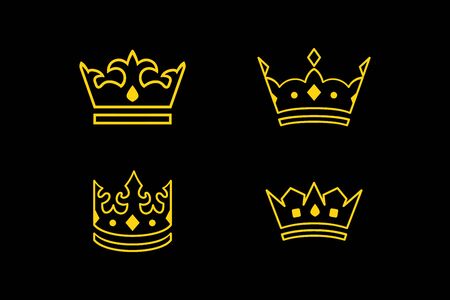 Classic Creative abstract symbol design vector template. Vintage Crown Logo Royal King Queen concept Logotype concept icon.のイラスト素材