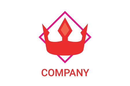 Classic Creative abstract symbol design vector template. Vintage Crown Logo Royal King Queen concept Logotype concept icon shape like diamond.のイラスト素材