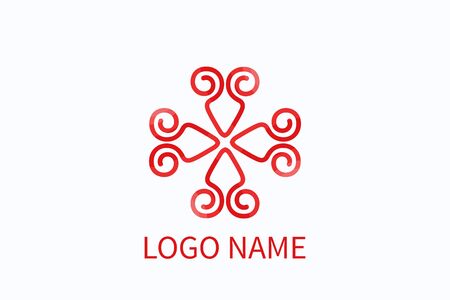love logo vintage style design from heart icon shape geometrical formation like flower and mandala. For boutique, fashion, health, community, business company.のイラスト素材