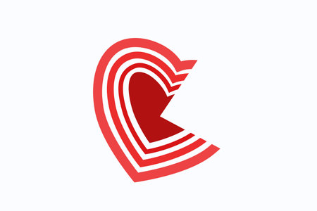 love logo design shape from line ribbon for health company, valentine event, wedding, business. shape like apple.のイラスト素材