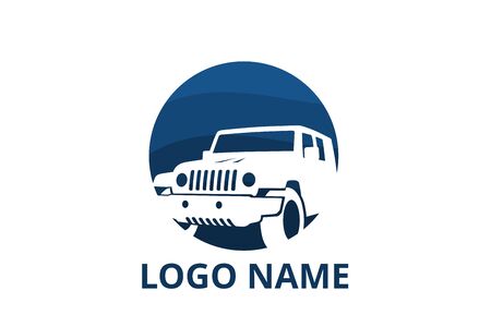 4x4 extreme adventure sport utility vehicle car icon for community emblem. Off-road car vehicle logo sign design for journey travel agency or club.のイラスト素材