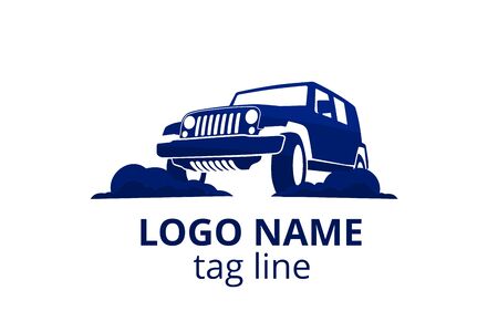 4x4 extreme adventure sport utility vehicle car icon for community emblem. Off-road car vehicle logo sign design for journey travel agency or club.のイラスト素材