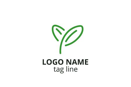Creative leaf icon sign design. Template logo for any business like healthy organization, consultant, finance, hospital, investment corporate, resident company.のイラスト素材