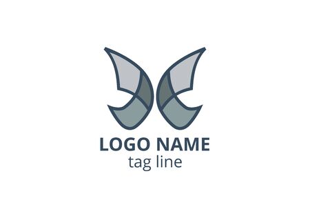 Creative animal icon fly butterfly sign design. Template logo for beauty business like spa skincare, fashion. Or any other modern corporate, consultant, investment, company.のイラスト素材