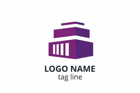 Creative shape structure design. Template icon logo for architecture agency interior exterior. Or any other company like apartment, residential, building.のイラスト素材