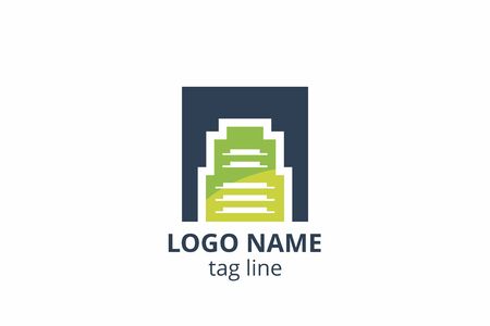 Creative shape structure design. Template icon logo for residential, construction corporate. Or any other company like apartment, villa, estate, house, building.のイラスト素材