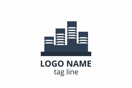 Creative shape structure design. Template icon logo for residential, construction corporate. Or any other company like apartment, villa, estate, house, building.のイラスト素材