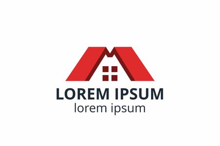 Creative shape structure design. Template icon logo for residential, construction corporate. Or any other company like apartment, villa, estate, house, building.のイラスト素材