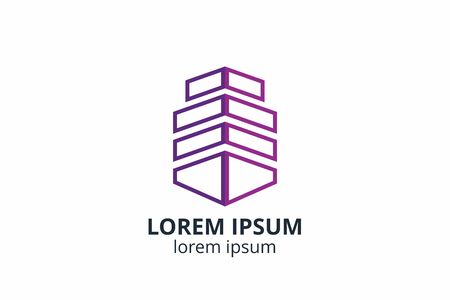Creative shape structure design. Template icon logo for architecture agency interior exterior. Or any other company like apartment, residential, building.のイラスト素材