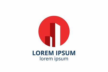 Creative shape structure design. Template icon logo for architecture agency interior exterior. Or any other company like apartment, residential, building.のイラスト素材