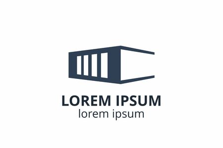 Creative shape structure design. Template icon logo for architecture agency interior exterior. Or any other company like apartment, residential, building.のイラスト素材