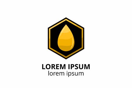 logo design of oil template with lubricant in creative shape vector illustration. can used in ecological corporate, medical, chemical, food and oil design company.のイラスト素材