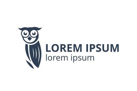 logo design of owl template in creative shape isolate vector illustration. use for any modern business like consultant, website corporate, education company, application, e-sport badge.のイラスト素材