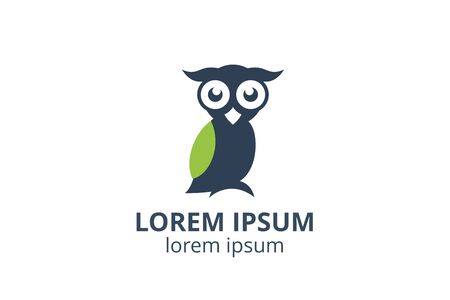 logo design of owl template in creative shape isolate vector illustration. use for any modern business like consultant, website corporate, education company, application, e-sport badge.のイラスト素材