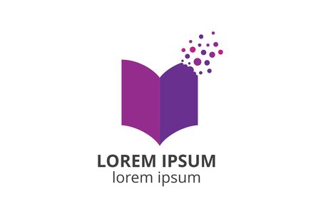 logo design of book template in creative shape isolate vector illustration. use for any business like publishing office, book store, digital corporate, library, education company, school, college,のイラスト素材