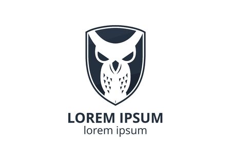 logo design of owl template in creative shape isolate vector illustration. use for any modern business like consultant, website corporate, education company, application, e-sport badge.のイラスト素材