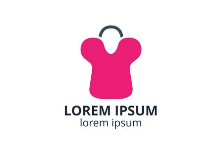 logo icon design of fashion bag silhouette template in creative shape isolate vector illustration like shirt use for any modern retail business, commerce, shop, website, store application.のイラスト素材