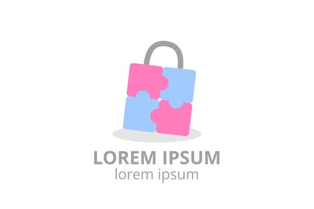 logo icon design of fashion bag silhouette template in creative shape isolate vector illustration use for any modern retail business, commerce, shop, website, store application.のイラスト素材