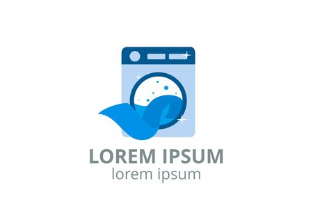 logo design icon for laundry business template in creative silhouette shape isolate vector illustration with cloth.のイラスト素材