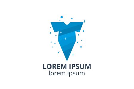 logo design icon for laundry business template in creative silhouette shape isolate vector illustration with cloth.のイラスト素材