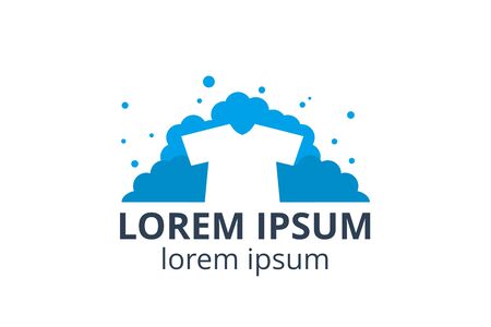 logo design icon for laundry business template in creative silhouette shape isolate vector illustration with cloth.のイラスト素材