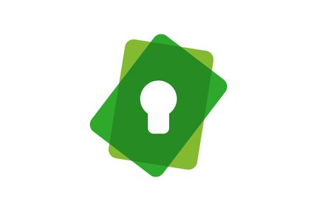 logo icon design of key silhouette template in creative shape isolate vector illustration use for any modern data security service, on website or application.のイラスト素材