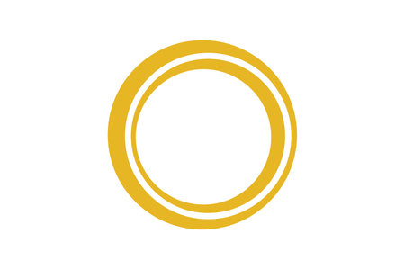 gold color simple circle logo design illustration with basic shape for any corporate use templateのイラスト素材