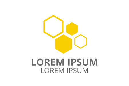 hexagonal honeycomb logo design illustration for any modern design companyのイラスト素材