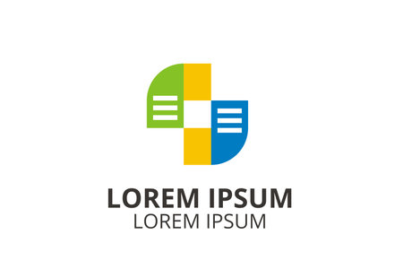 data logo icon from paper design for any modern company in technology industry, or other modern businessのイラスト素材