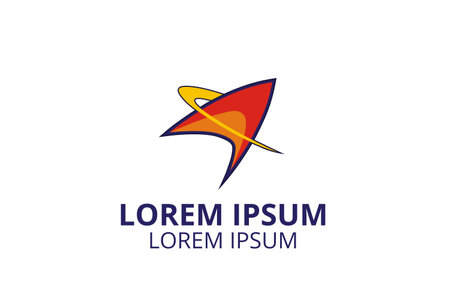 abstract logo design of arrow for any business company like delivery service or technology.のイラスト素材