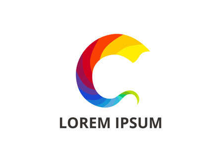 colorful wave logo shape like brush. good for any event logo.のイラスト素材