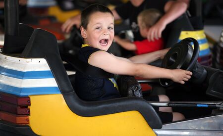 Bumper car boyの写真素材